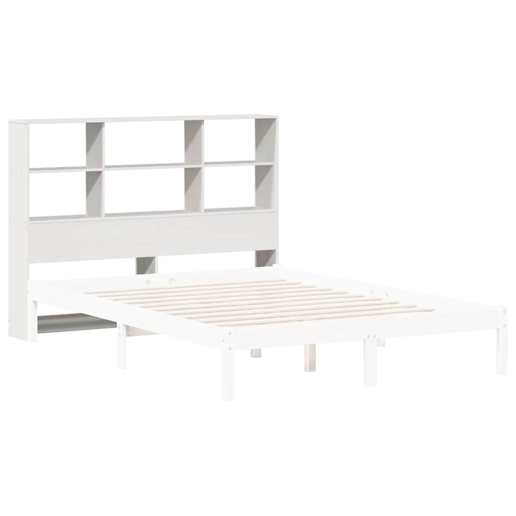 Kopfteil mit Stauraum Weiß 160 cm Massivholz Kiefer