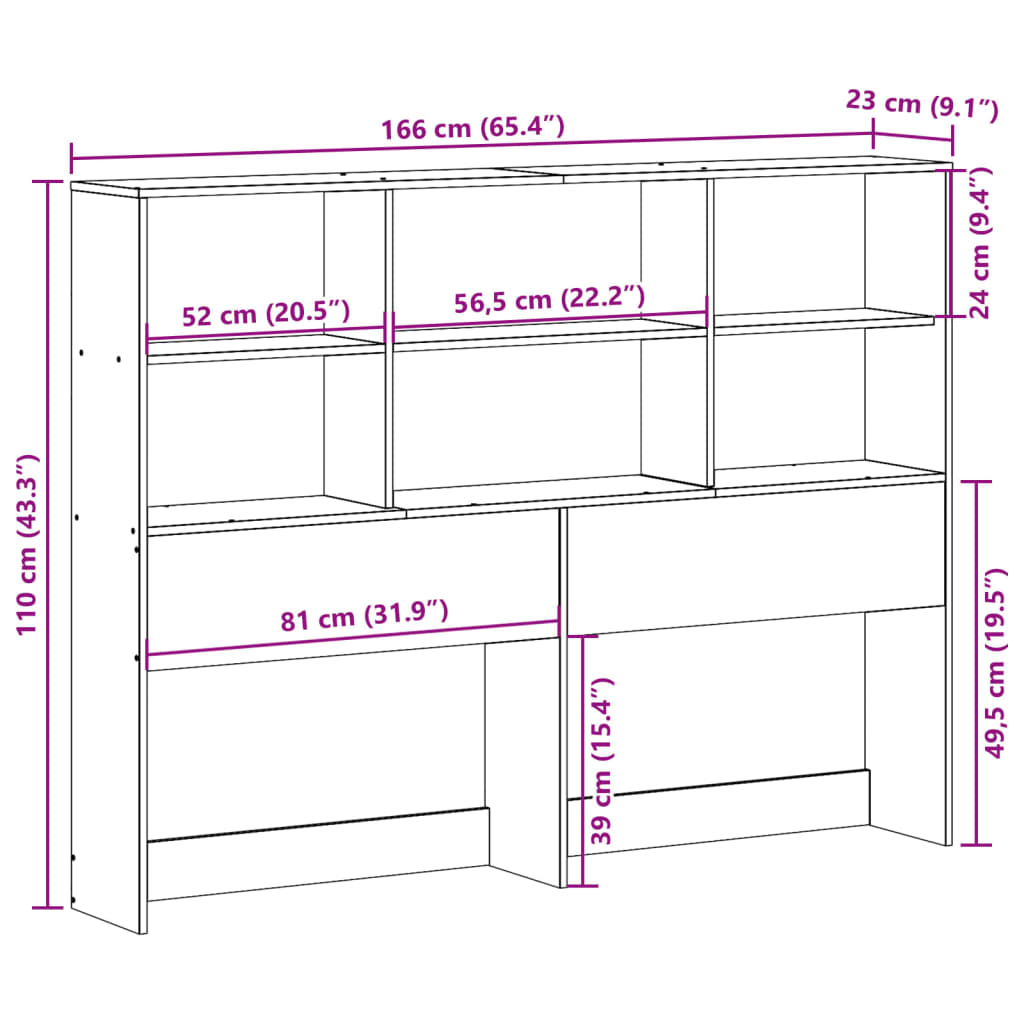 Kopfteil mit Stauraum Weiß 160 cm Massivholz Kiefer