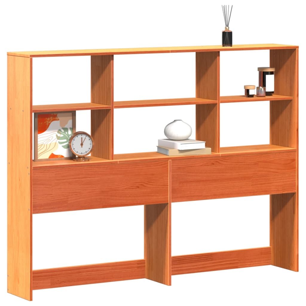 Kopfteil mit Stauraum Wachsbraun 160 cm Massivholz Kiefer