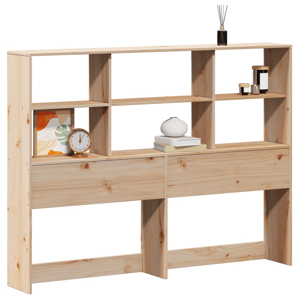 Kopfteil mit Stauraum 140 cm Massivholz Kiefer