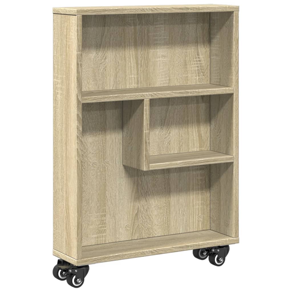 Schmaler Aufbewahrungswagen Sonoma-Eiche 48 x 13 x 68 cm Holzwerkstoff