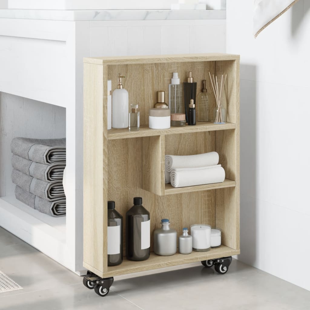 Schmaler Aufbewahrungswagen Sonoma-Eiche 48 x 13 x 68 cm Holzwerkstoff