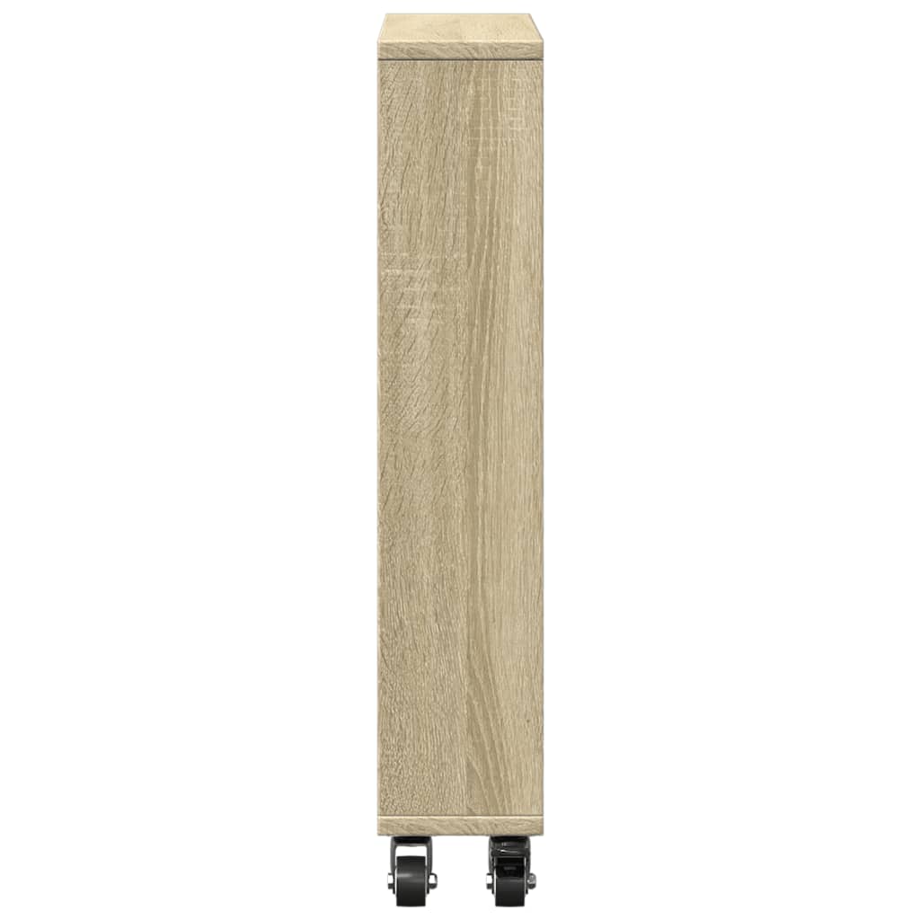 Schmaler Aufbewahrungswagen Sonoma-Eiche 48 x 13 x 68 cm Holzwerkstoff