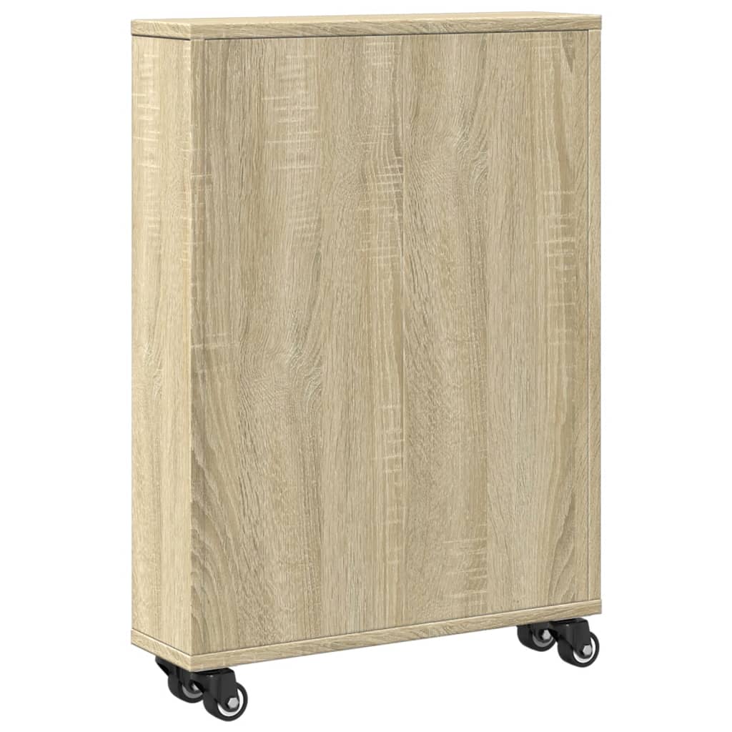 Schmaler Aufbewahrungswagen Sonoma-Eiche 48 x 13 x 68 cm Holzwerkstoff