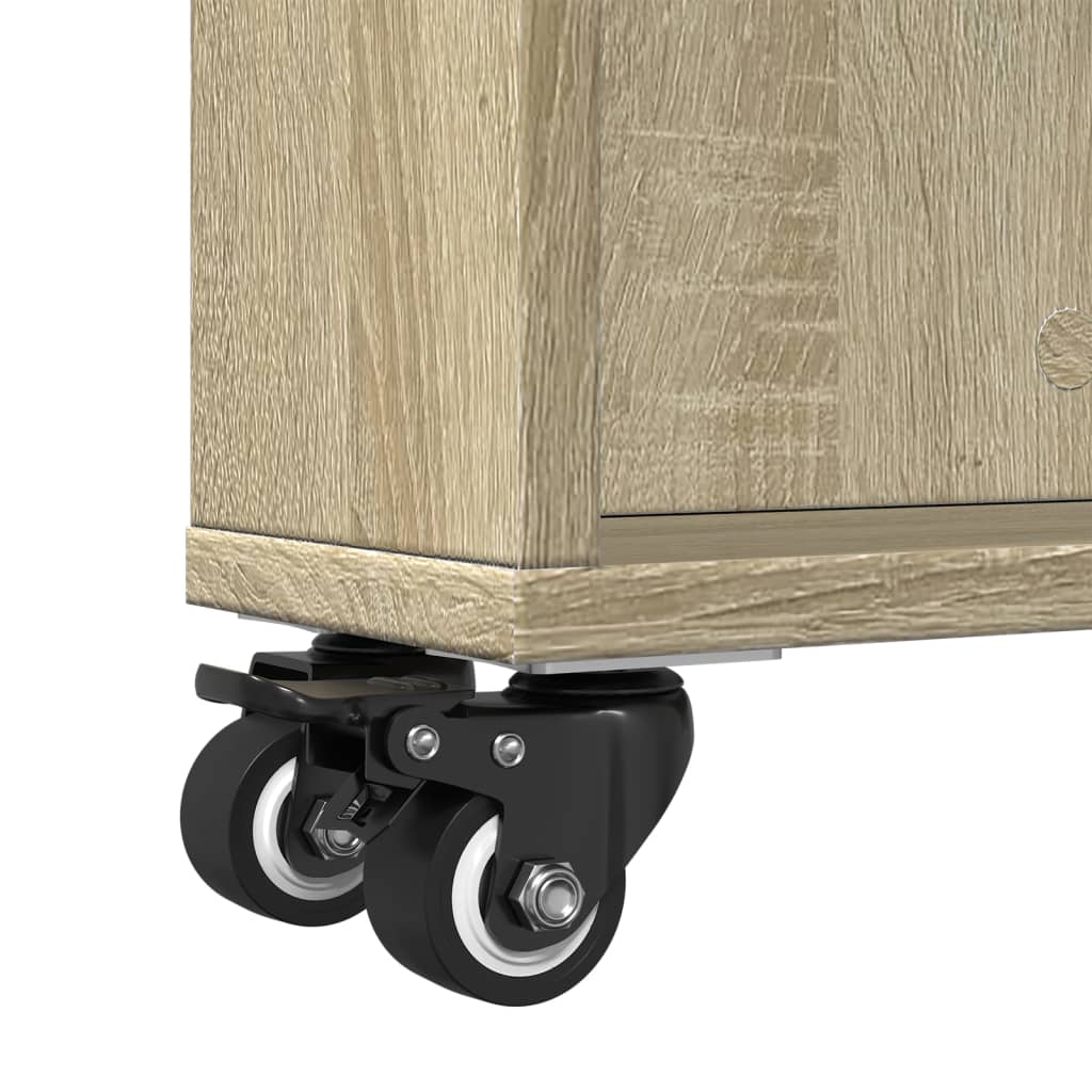 Schmaler Aufbewahrungswagen Sonoma-Eiche 48 x 13 x 68 cm Holzwerkstoff
