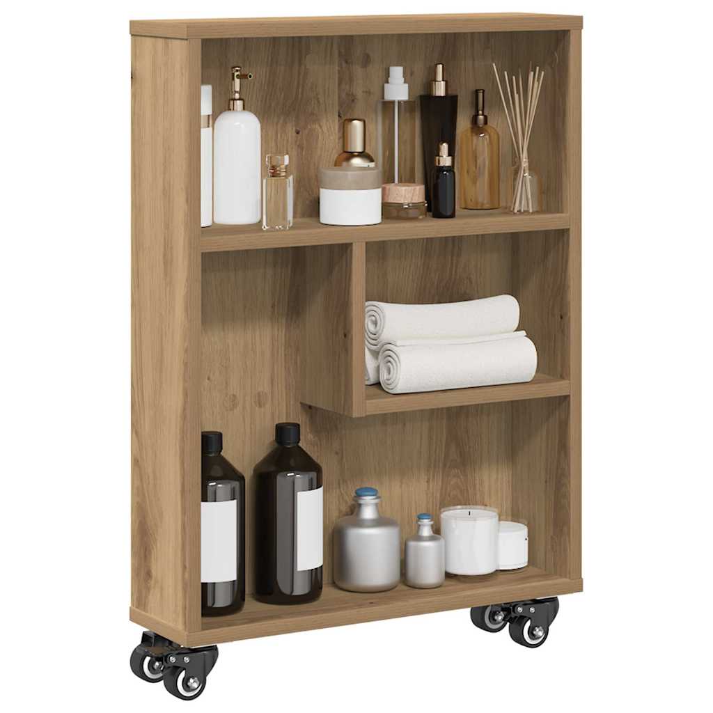 Aufbewahrungswagen Schmal Artisan-Eiche 48x13x68 Holzwerkstoff