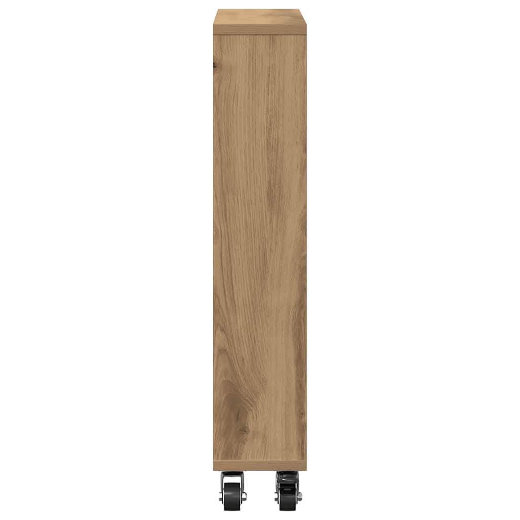 Aufbewahrungswagen Schmal Artisan-Eiche 48x13x68 Holzwerkstoff