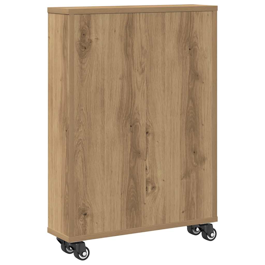 Aufbewahrungswagen Schmal Artisan-Eiche 48x13x68 Holzwerkstoff