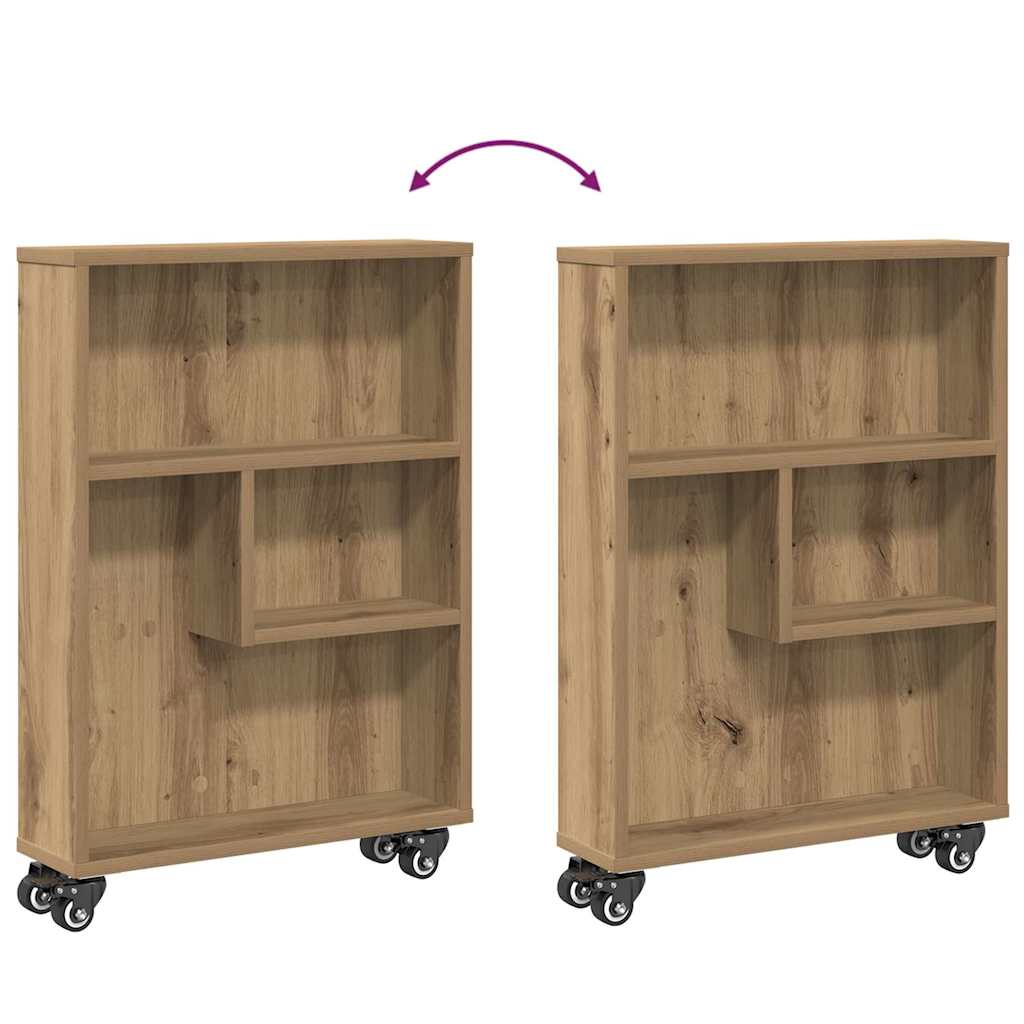 Aufbewahrungswagen Schmal Artisan-Eiche 48x13x68 Holzwerkstoff