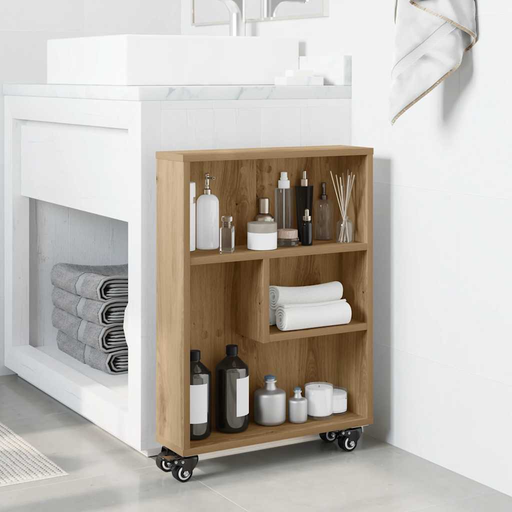 Aufbewahrungswagen Schmal Artisan-Eiche 48x13x68 Holzwerkstoff