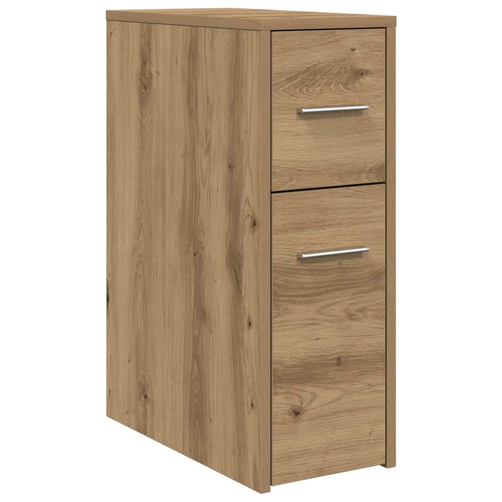Badschrank Schmal mit Rollen Artisan-Eiche Holzwerkstoff