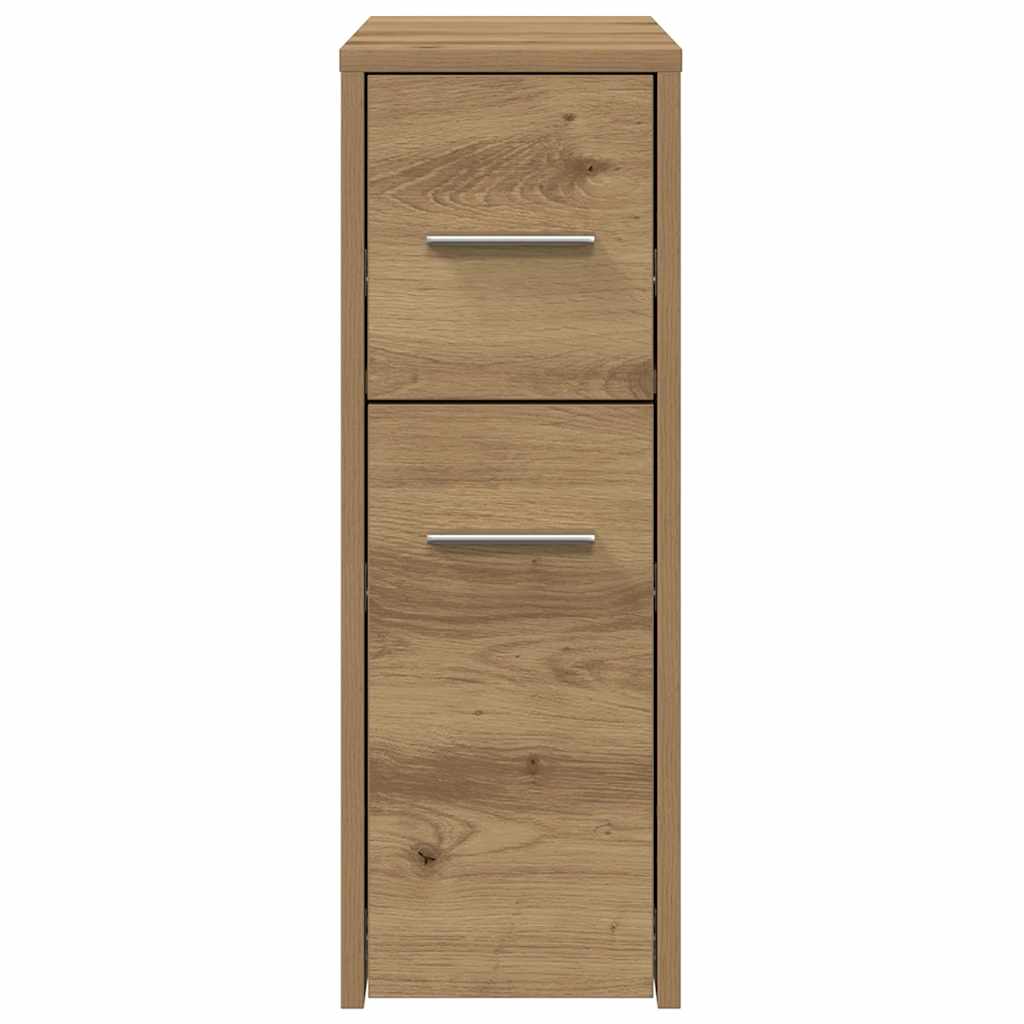 Badschrank Schmal mit Rollen Artisan-Eiche Holzwerkstoff