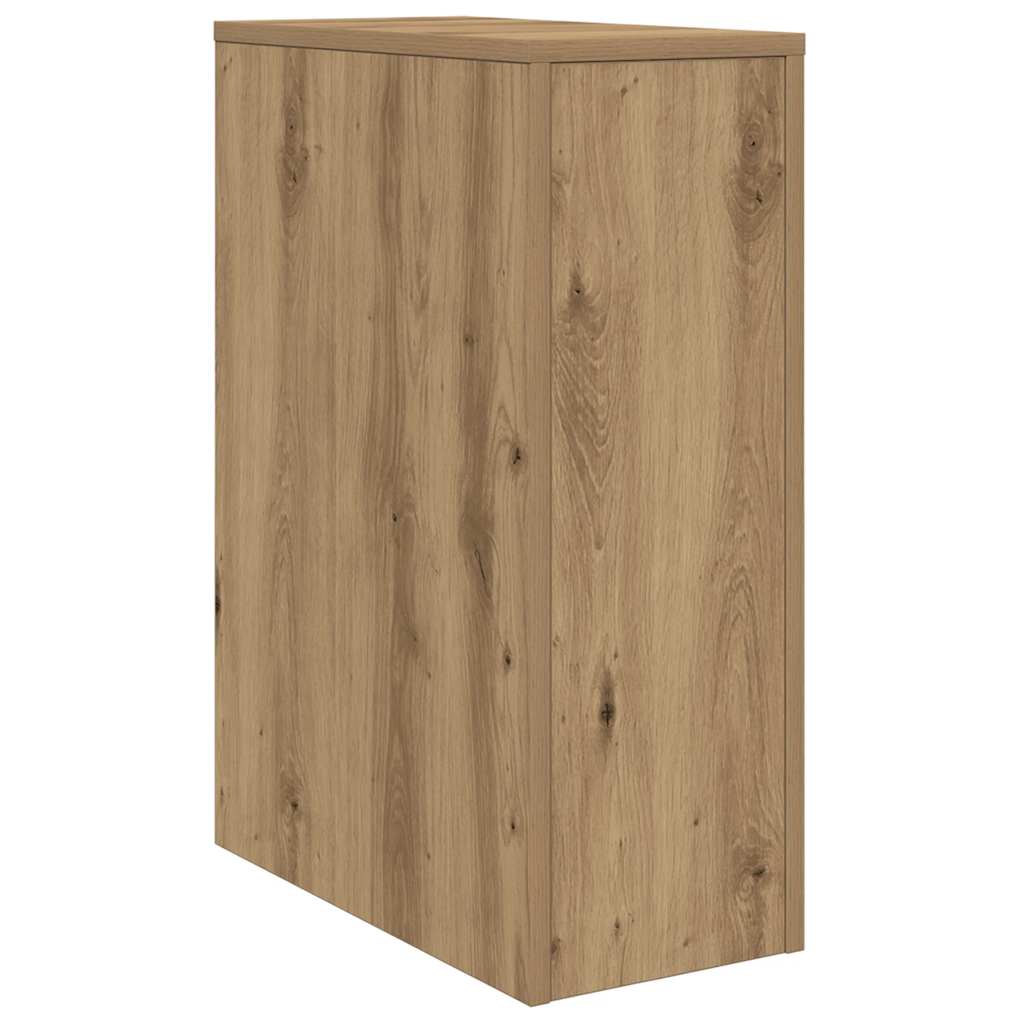 Badschrank Schmal mit Rollen Artisan-Eiche Holzwerkstoff