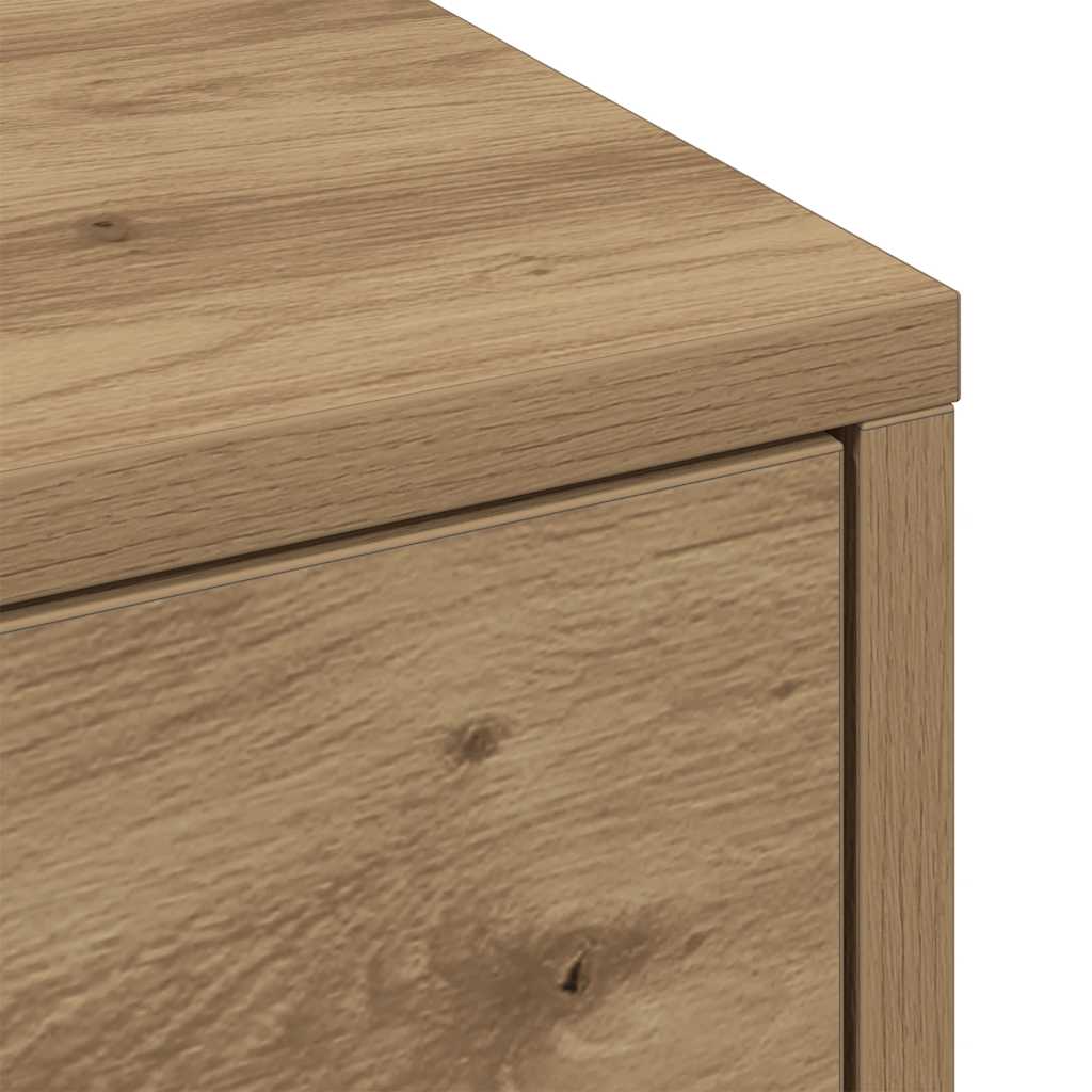 Badschrank Schmal mit Rollen Artisan-Eiche Holzwerkstoff
