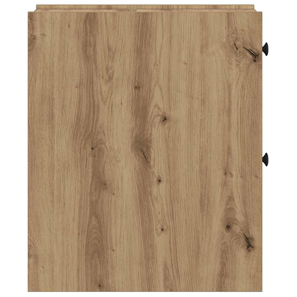 Badschrank Schmal mit Rollen Artisan-Eiche Holzwerkstoff