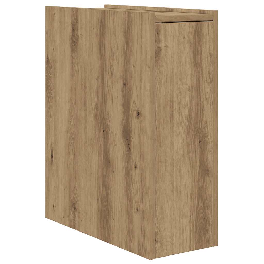 Badschrank Schmal mit Rollen Artisan-Eiche Holzwerkstoff
