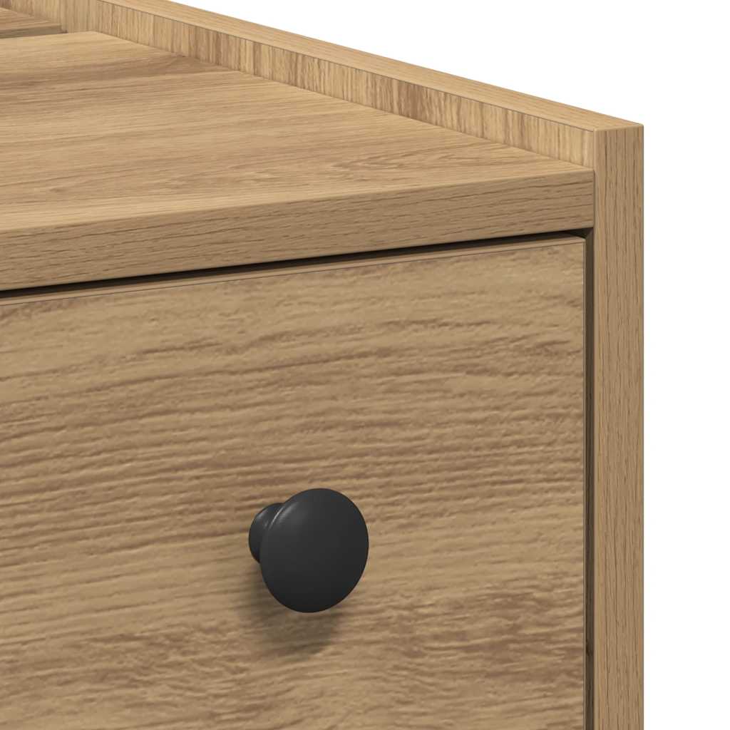Badschrank Schmal mit Rollen Artisan-Eiche Holzwerkstoff