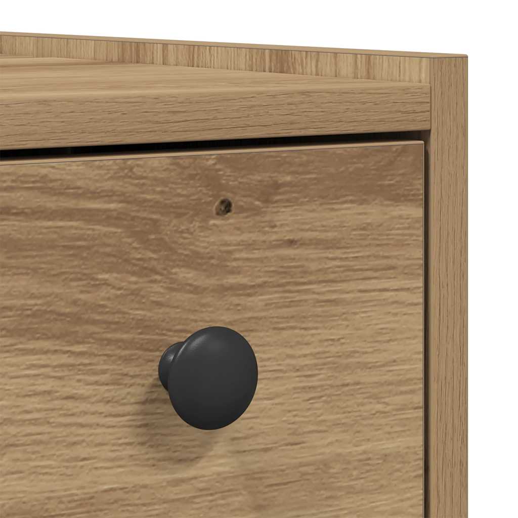 Badschrank Schmal mit Rollen Artisan-Eiche Holzwerkstoff