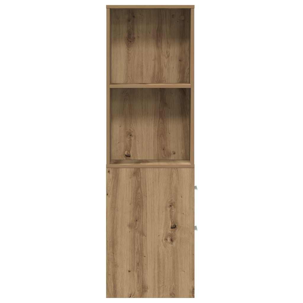 Badschrank Schmal mit Rollen Artisan-Eiche Holzwerkstoff