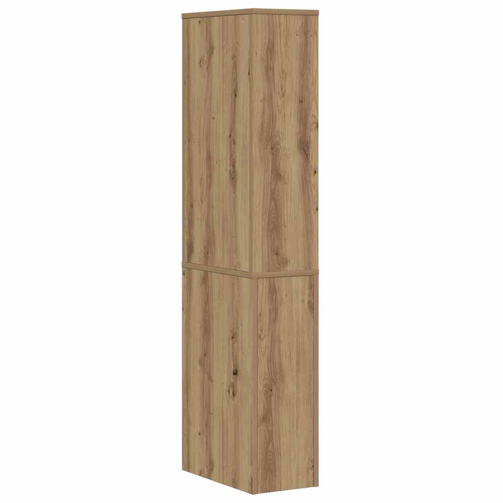 Badschrank Schmal mit Rollen Artisan-Eiche Holzwerkstoff