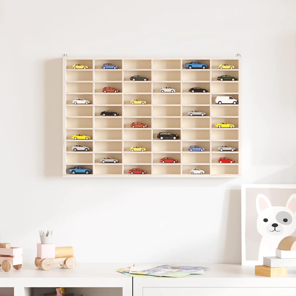 Sammlervitrine aus Holz mit 60 Fächern 60 x 4,5 x 40,5 cm