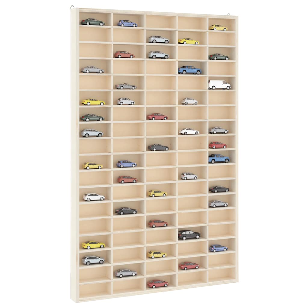 Sammlervitrine aus Holz mit 90 Fächern 50,5 x 4,5 x 79 cm