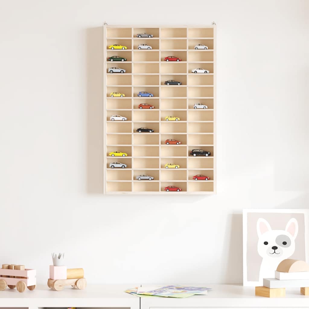 Sammlervitrine aus Holz mit 56 Fächern 40 x 4,5 x 60 cm