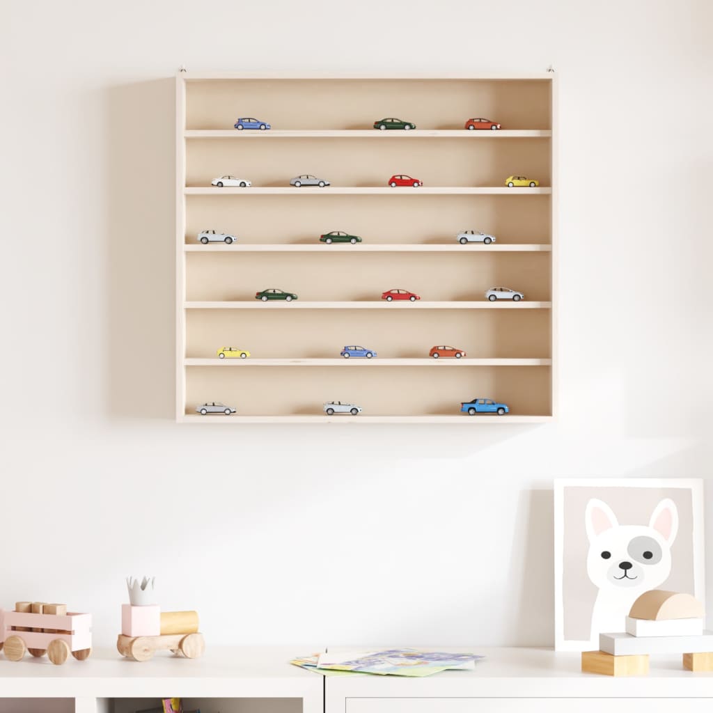 Sammlervitrine aus Holz mit 6 Regalen 60x8,5x55 cm