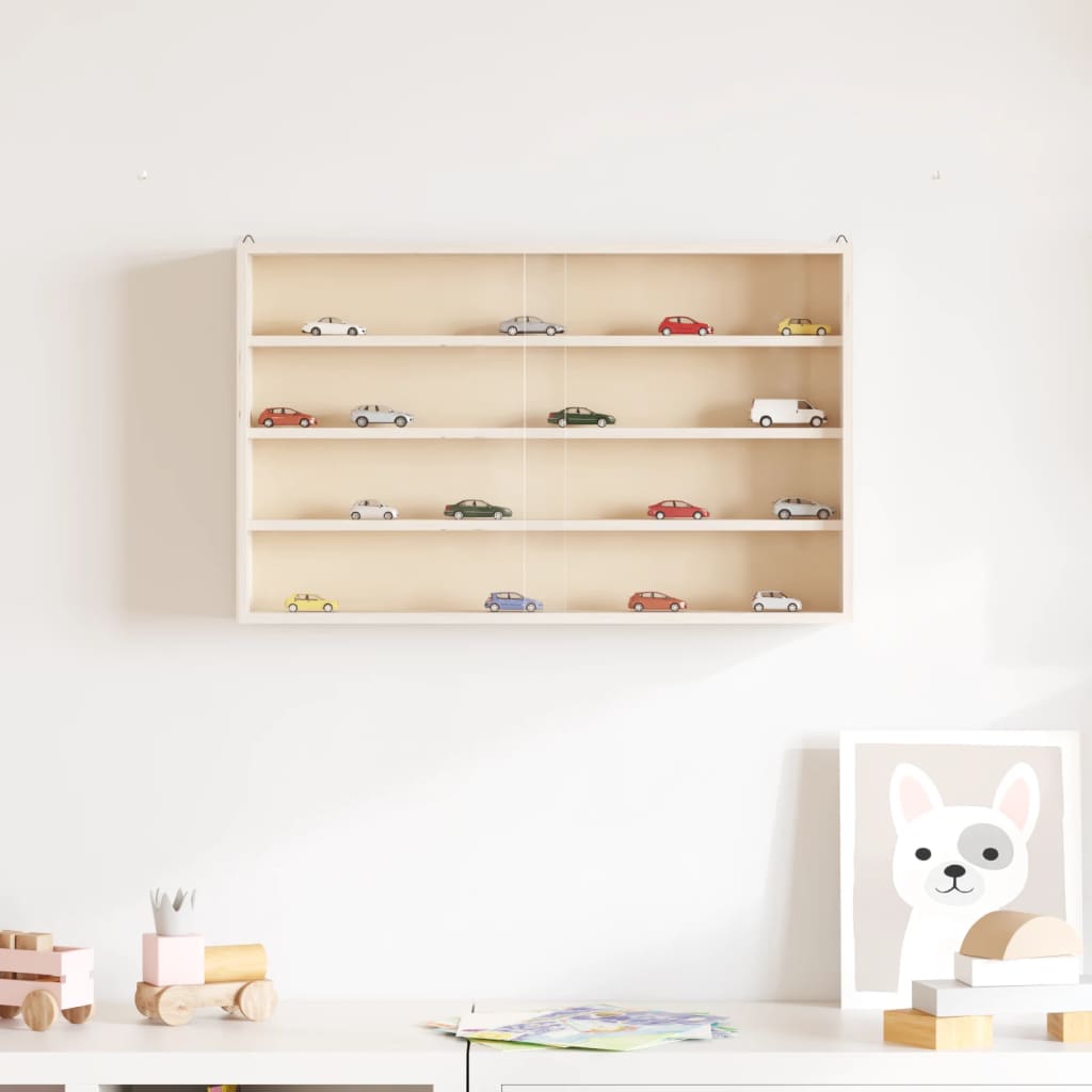 Sammlervitrine aus Holz mit Türen 60 x 8,5 x 37 cm