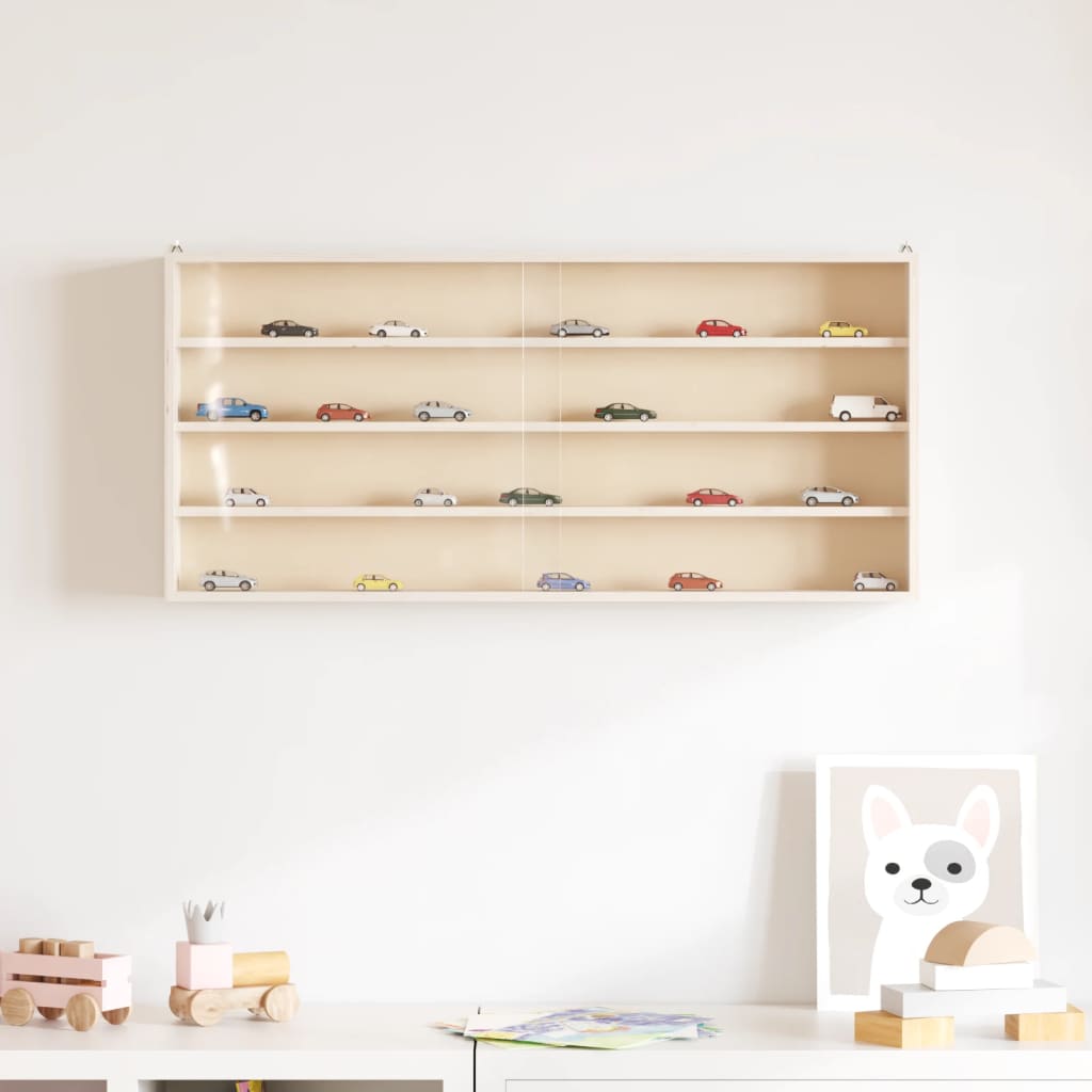 Sammlervitrine aus Holz mit Türen 80 x 8,5 x 37 cm