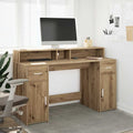 LED-Schreibtisch Artisan-Eiche 140x55x91 Holzwerkstoff