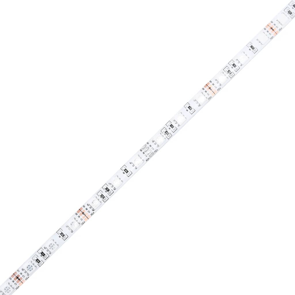 LED-Schreibtisch Weiß 200x55x91 cm Holzwerkstoff