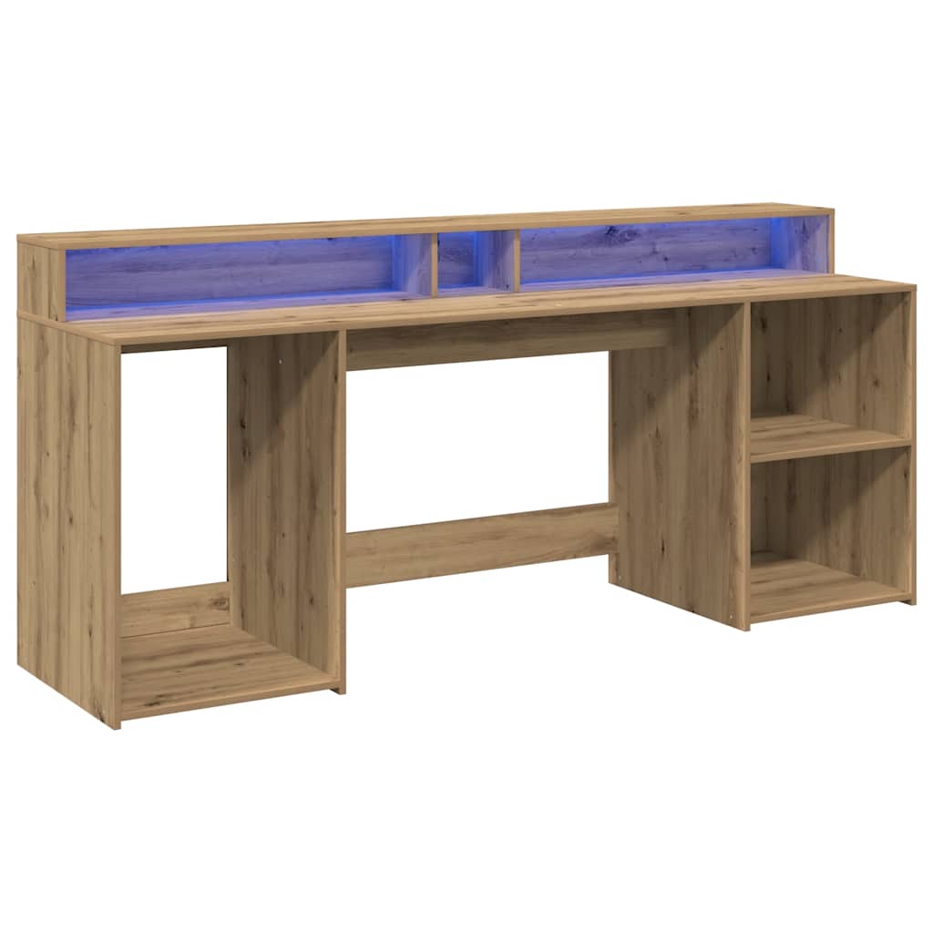LED-Schreibtisch Artisan-Eiche 200x55x91 Holzwerkstoff