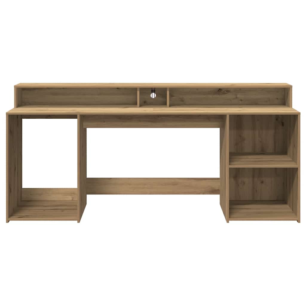 LED-Schreibtisch Artisan-Eiche 200x55x91 Holzwerkstoff