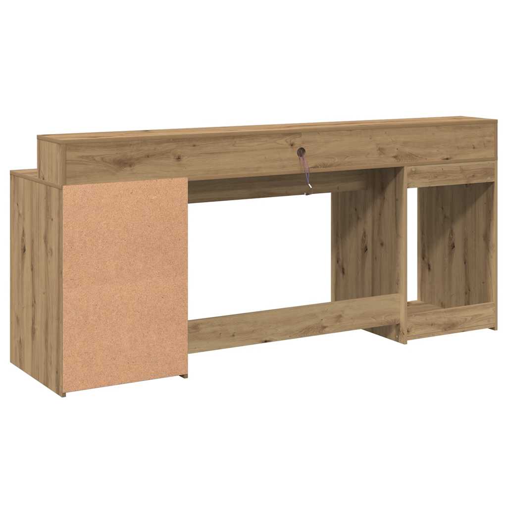 LED-Schreibtisch Artisan-Eiche 200x55x91 Holzwerkstoff