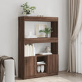 Highboard Braun Eichen-Optik 92x33x140 cm Holzwerkstoff
