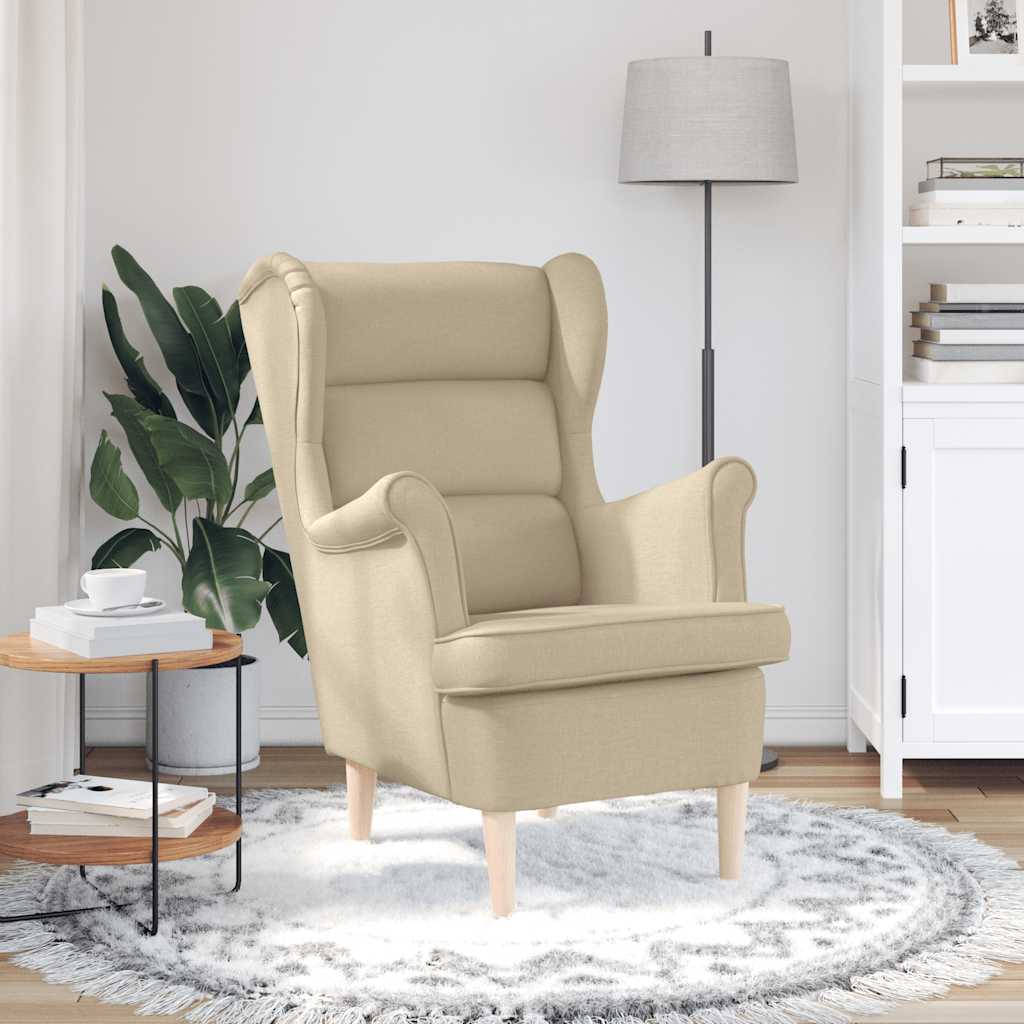 Sessel Creme 74x84x100 cm Stoff