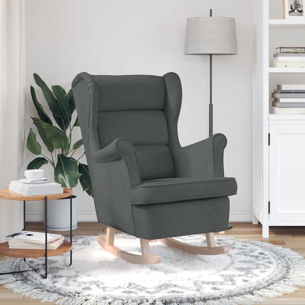 Schaukelsessel Dunkelgrau 74x90x102 cm Stoff