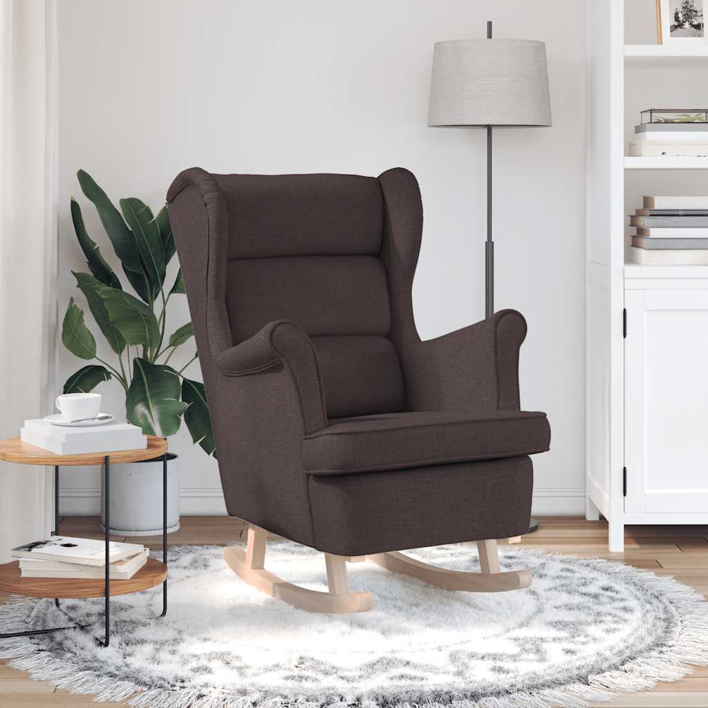Schaukelsessel Dunkelbraun 74x90x102 cm Stoff