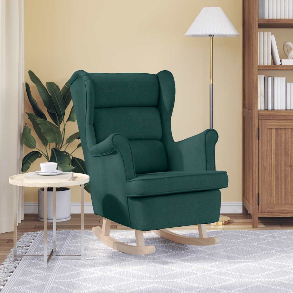 Schaukelsessel Dunkelgrün 74x90x102 cm Stoff