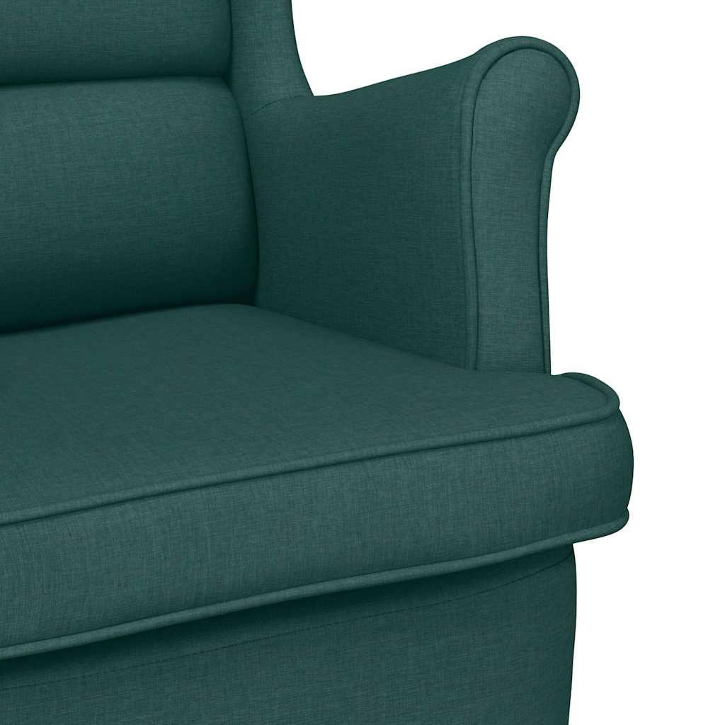 Schaukelsessel Dunkelgrün 74x90x102 cm Stoff