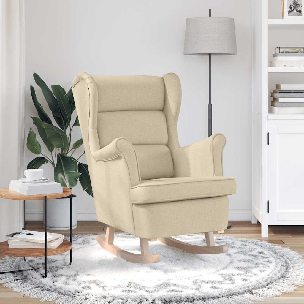 Schaukelsessel Creme 74x90x102 cm Stoff
