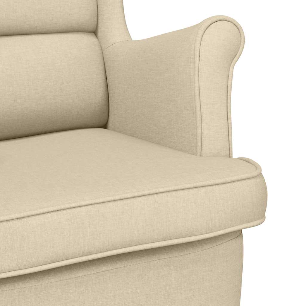 Schaukelsessel Creme 74x90x102 cm Stoff