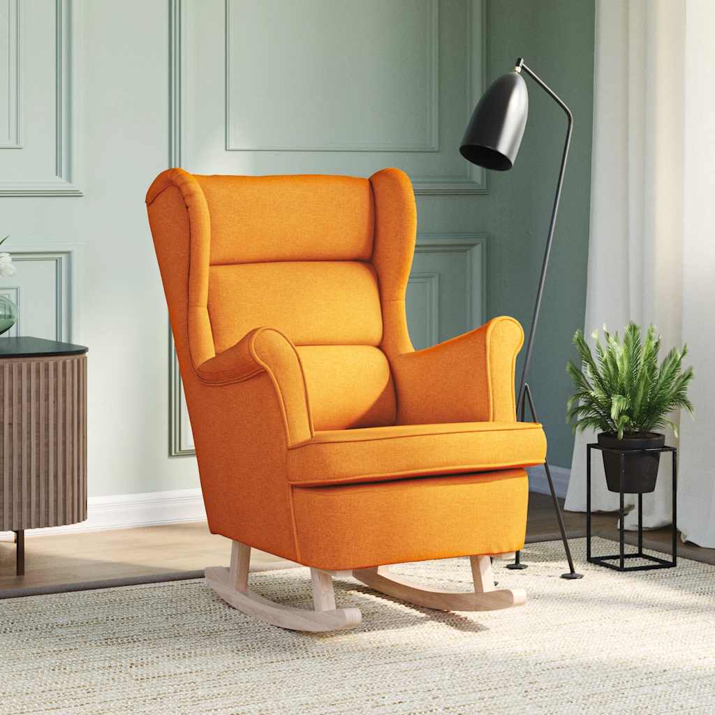 Schaukelsessel Dunkelgelb 74x90x102 cm Stoff