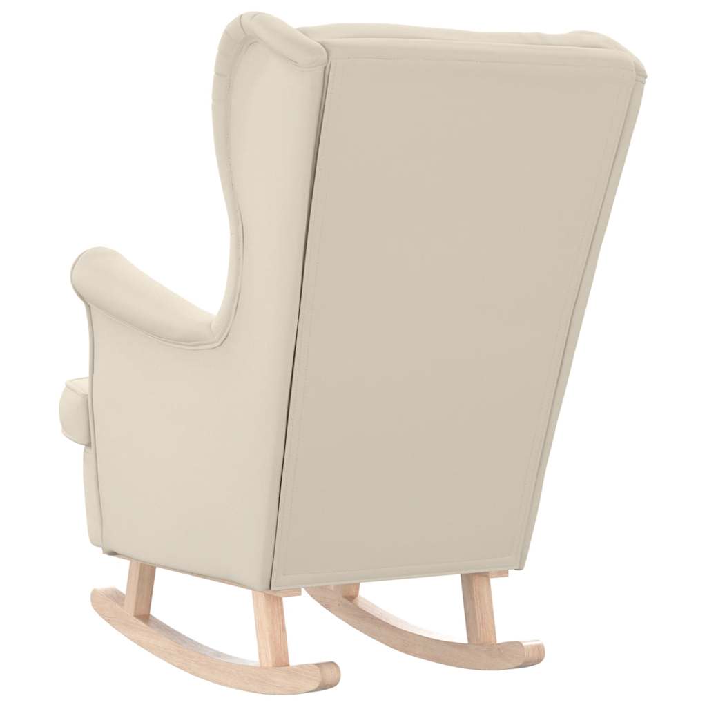 Schaukelsessel Weiß 74x90x102 cm Leinen