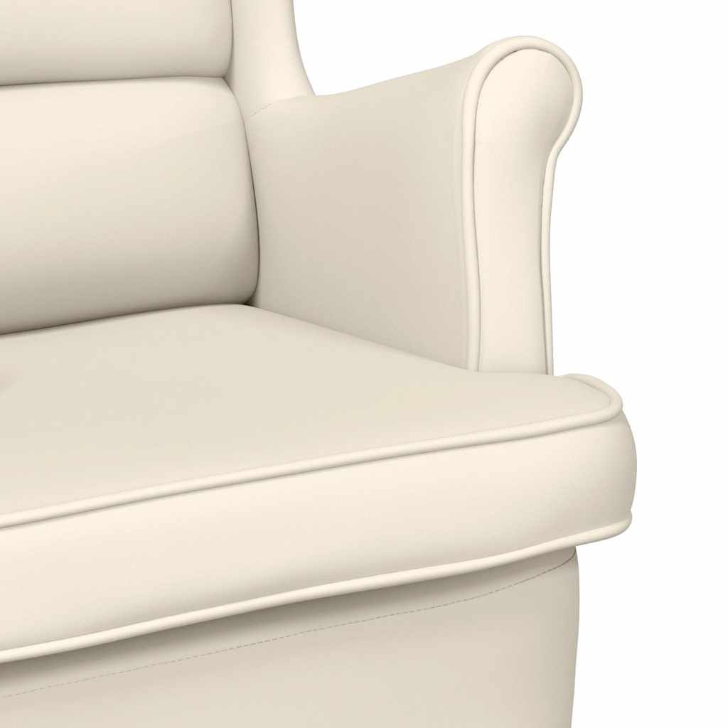 Schaukelsessel Weiß 74x90x102 cm Leinen