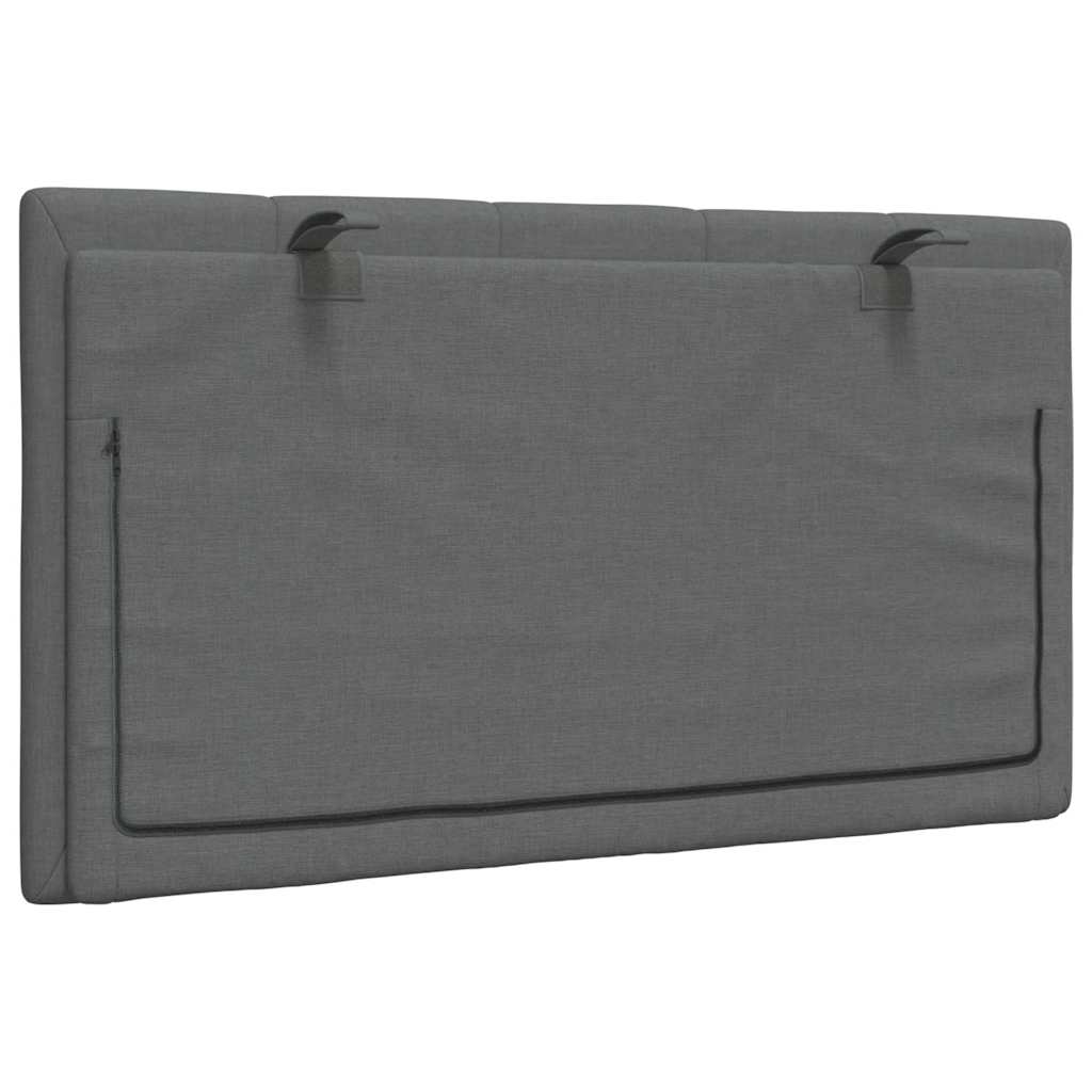 Kopfteil-Kissen "Hanko" Dunkelgrau 80 cm Stoff
