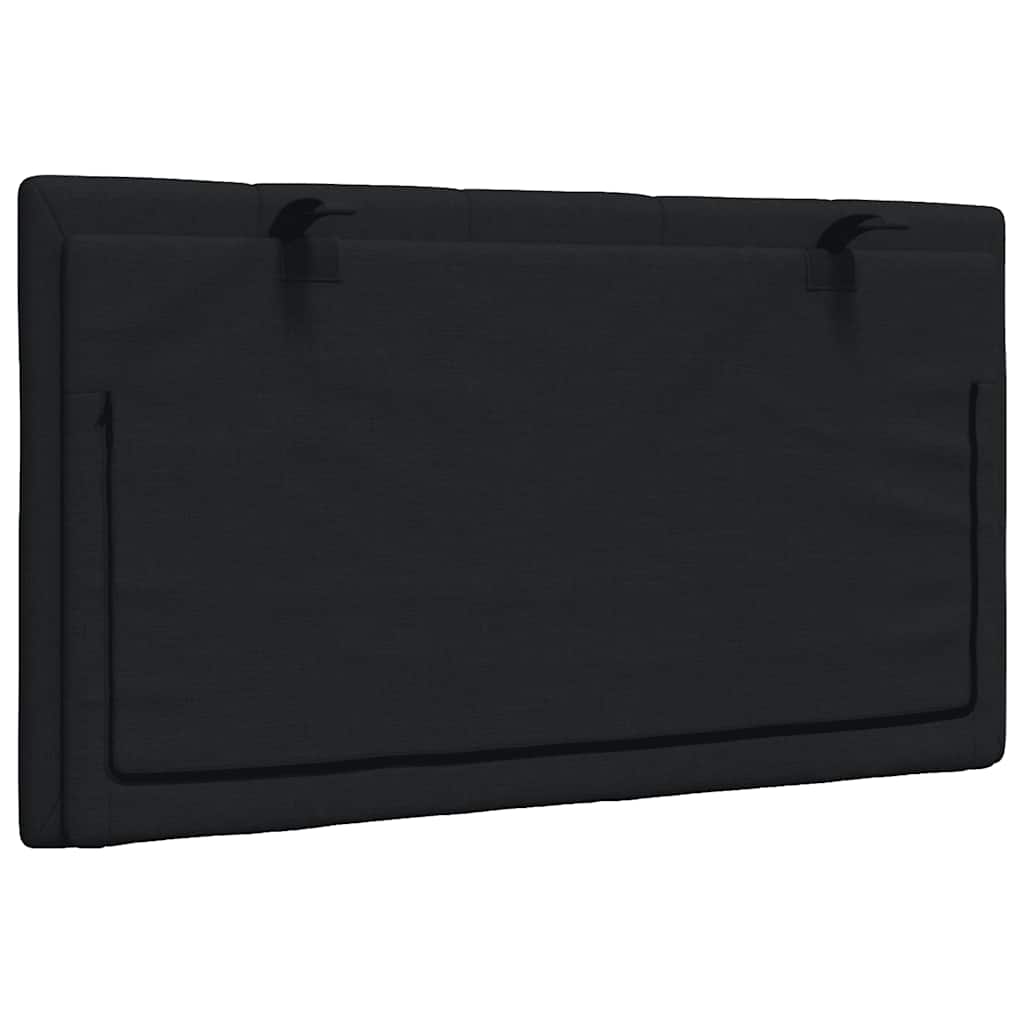 Kopfteil-Kissen "Hanko" Schwarz 80 cm Stoff