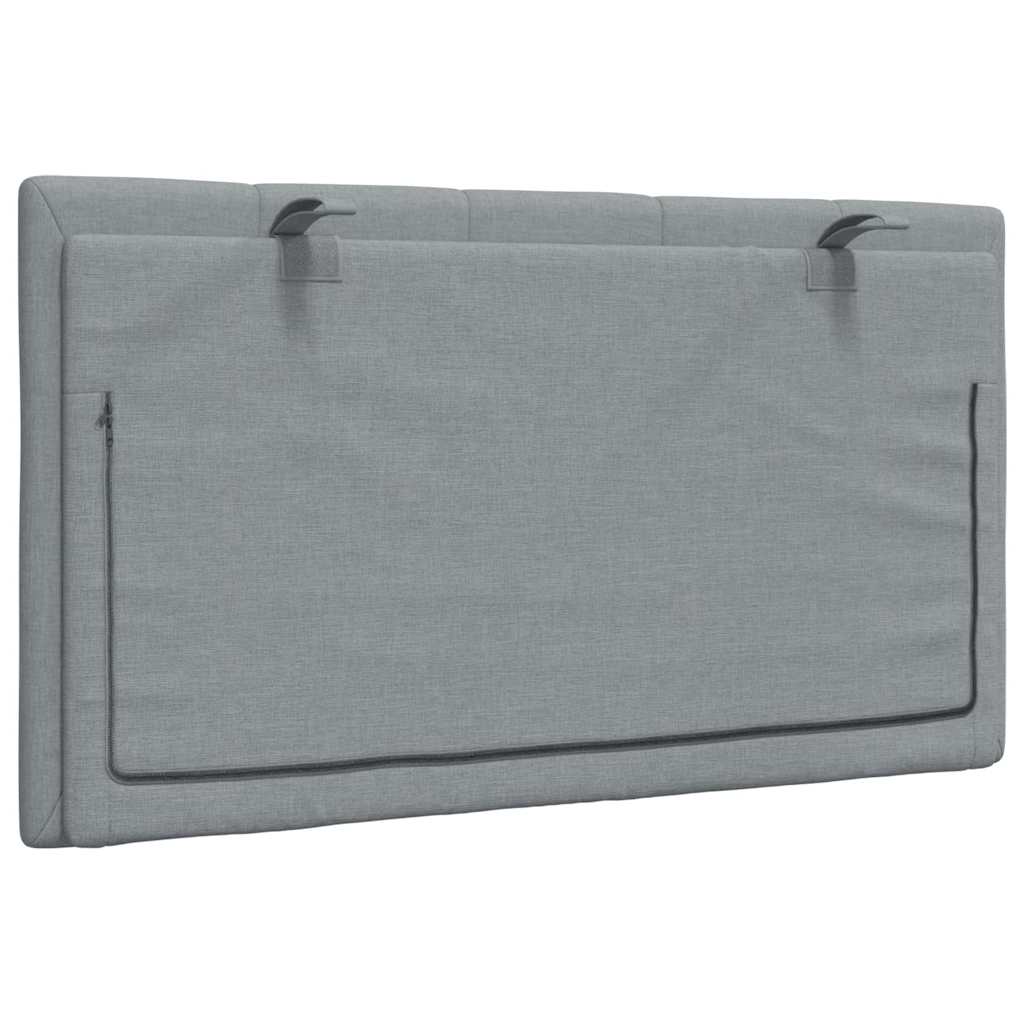 Kopfteil-Kissen "Hanko" Hellgrau 90 cm Stoff