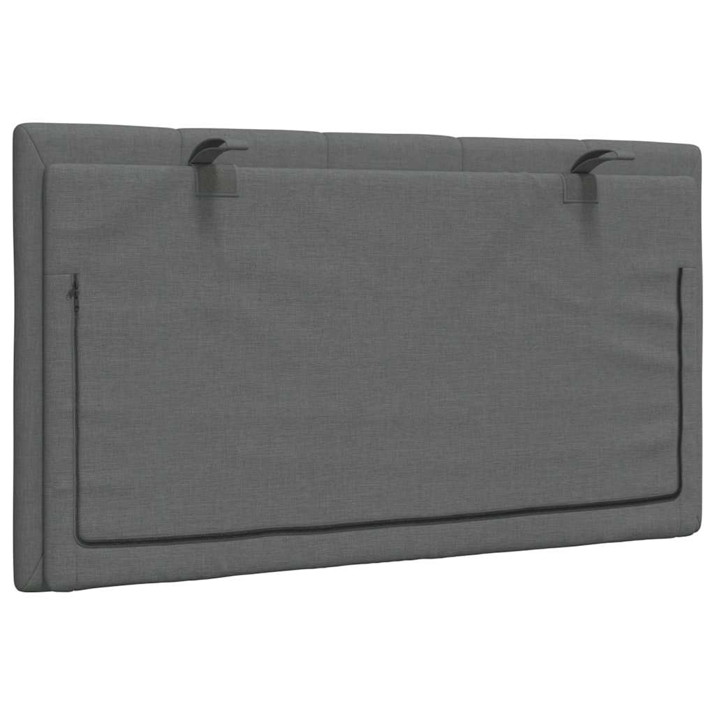 Kopfteil-Kissen "Hanko" Dunkelgrau 90 cm Stoff